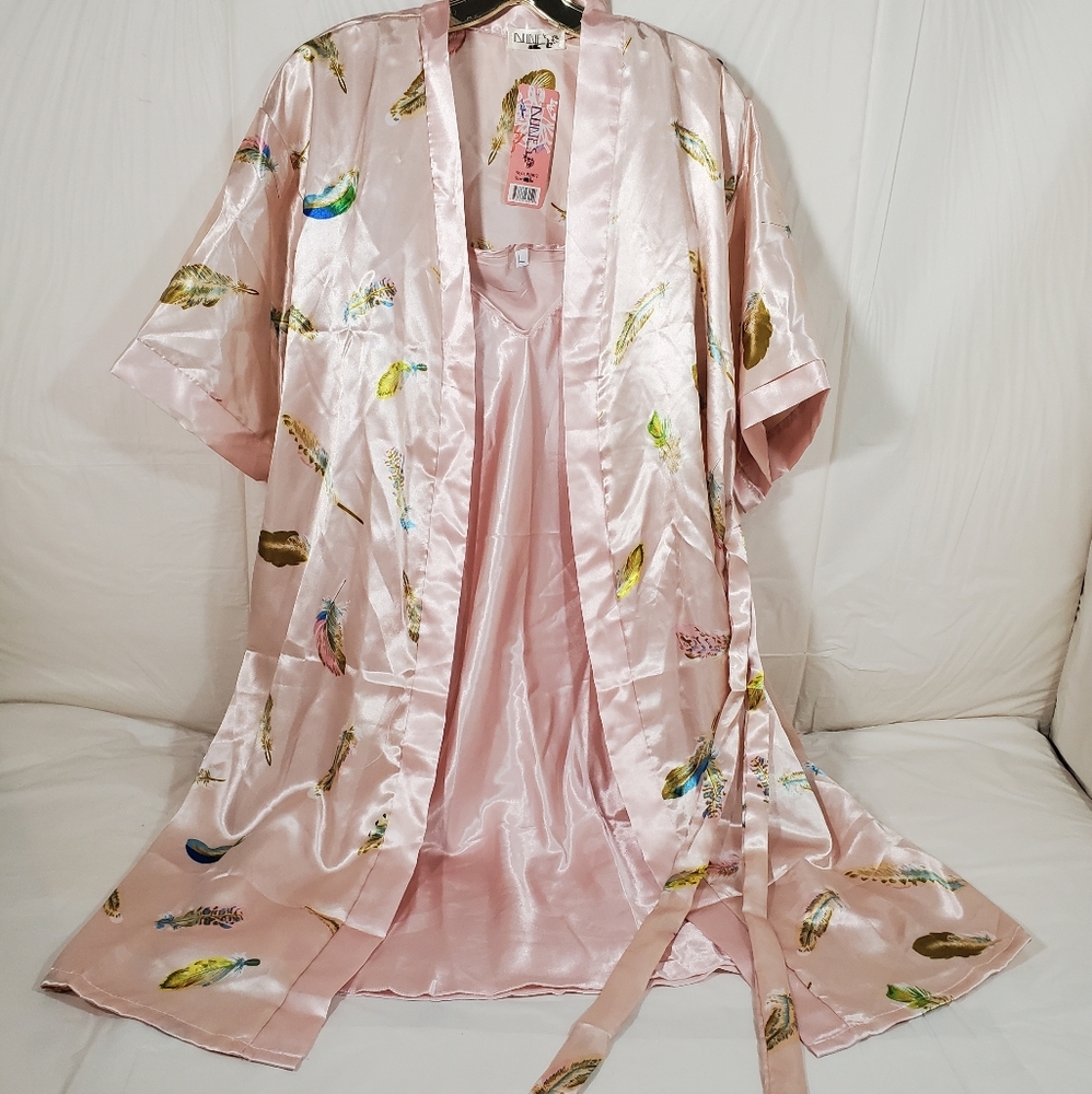 NINE'S Women L Robe and Nightie Pink New